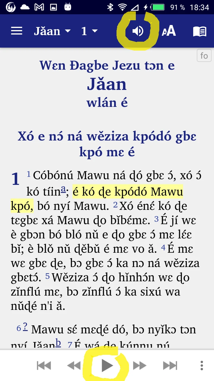Fon Bible offline screenshot