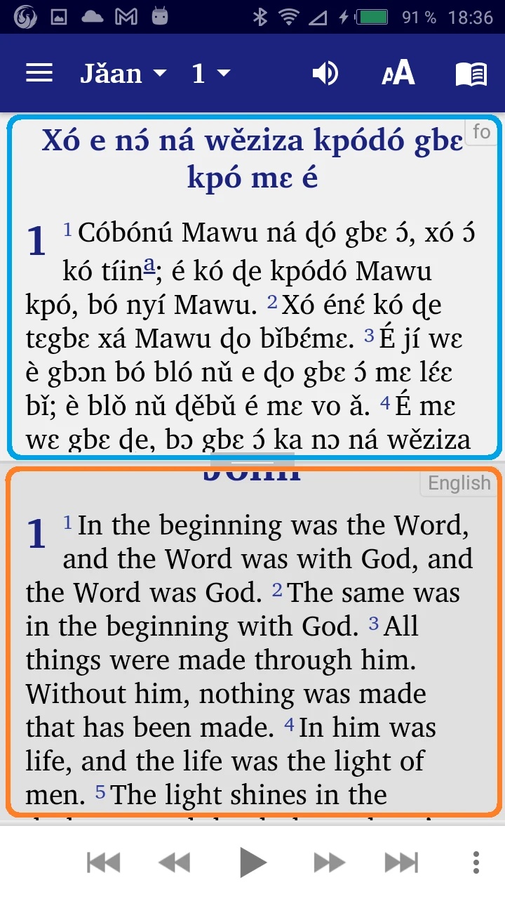 Fon Bible offline screenshot